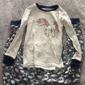 Elowel unicorn and rainbow PJ set